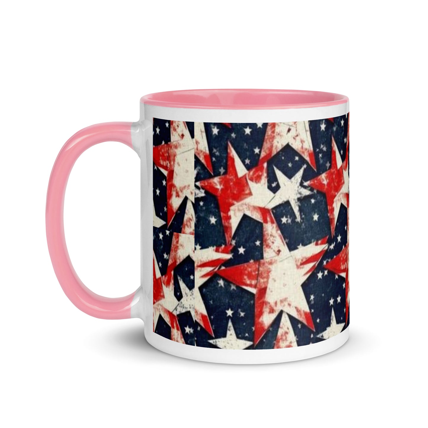 Mug with Color Inside - Red, White and Blue stars