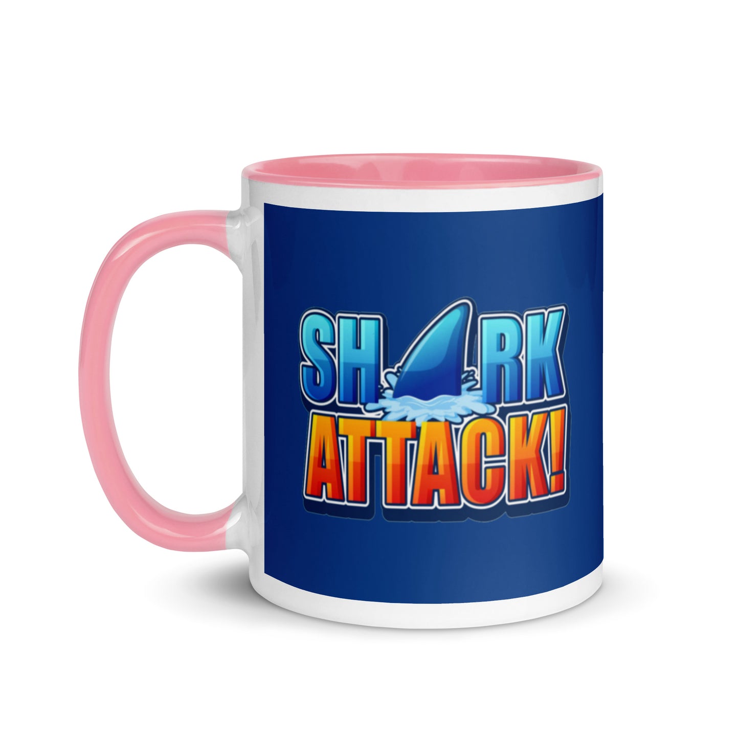 Mug with Color Inside - Shark Attack design cup color blue
