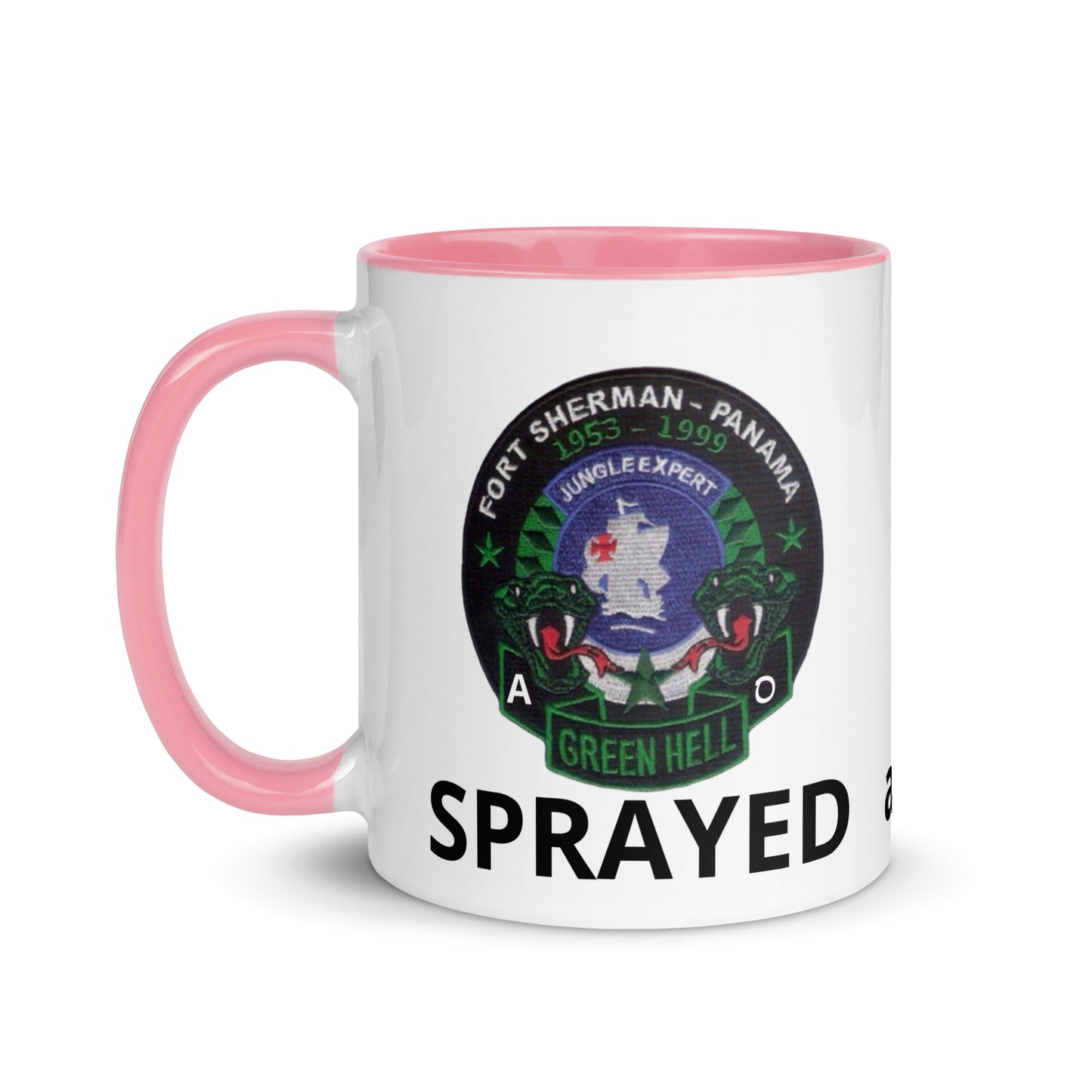 Panama Canal Zone Veterans Mug with Color Inside Green Hell Jungle Expert Design Sprayed and Betrayed