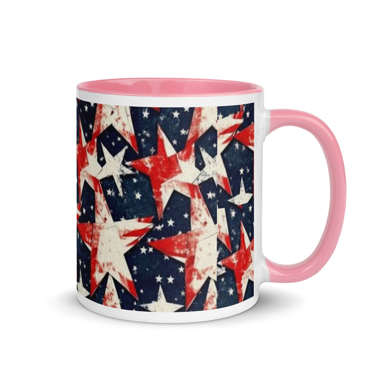 Mug with Color Inside - Red, White and Blue stars