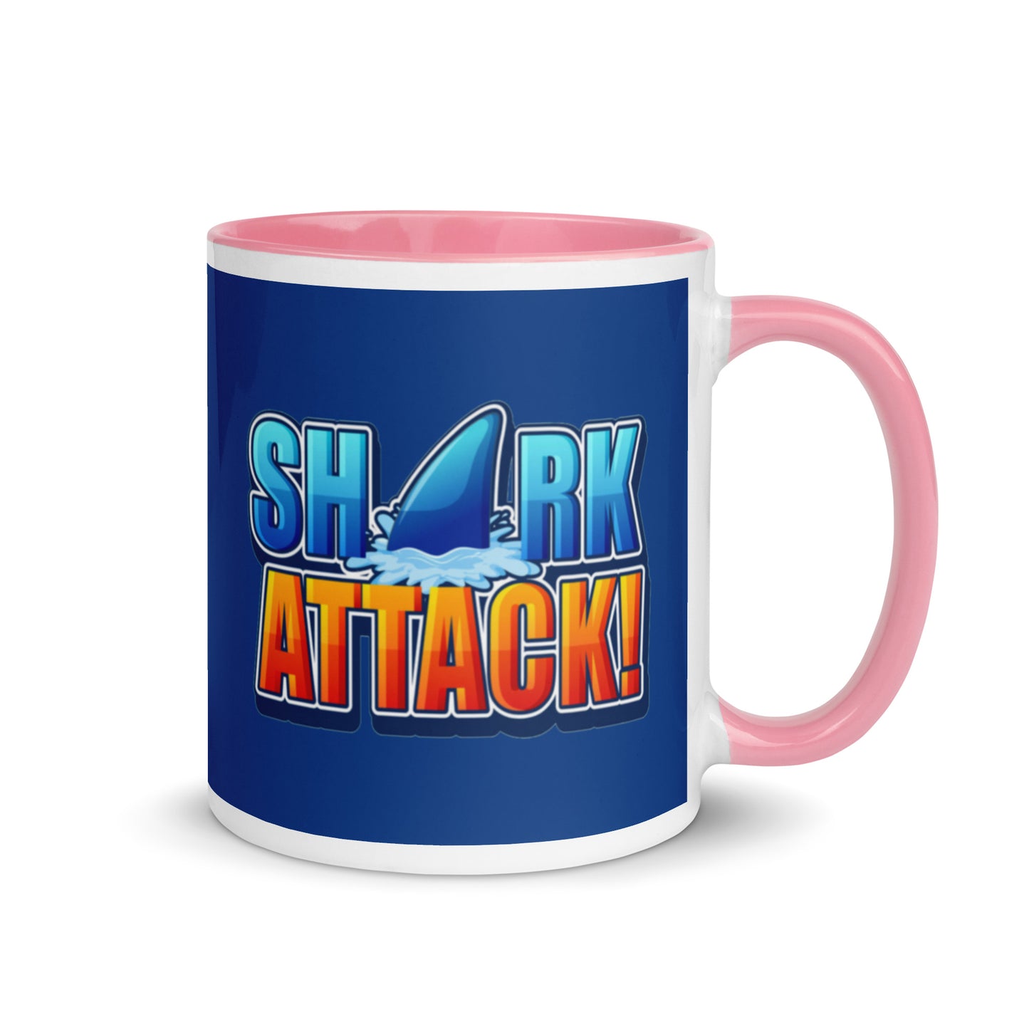 Mug with Color Inside - Shark Attack design cup color blue
