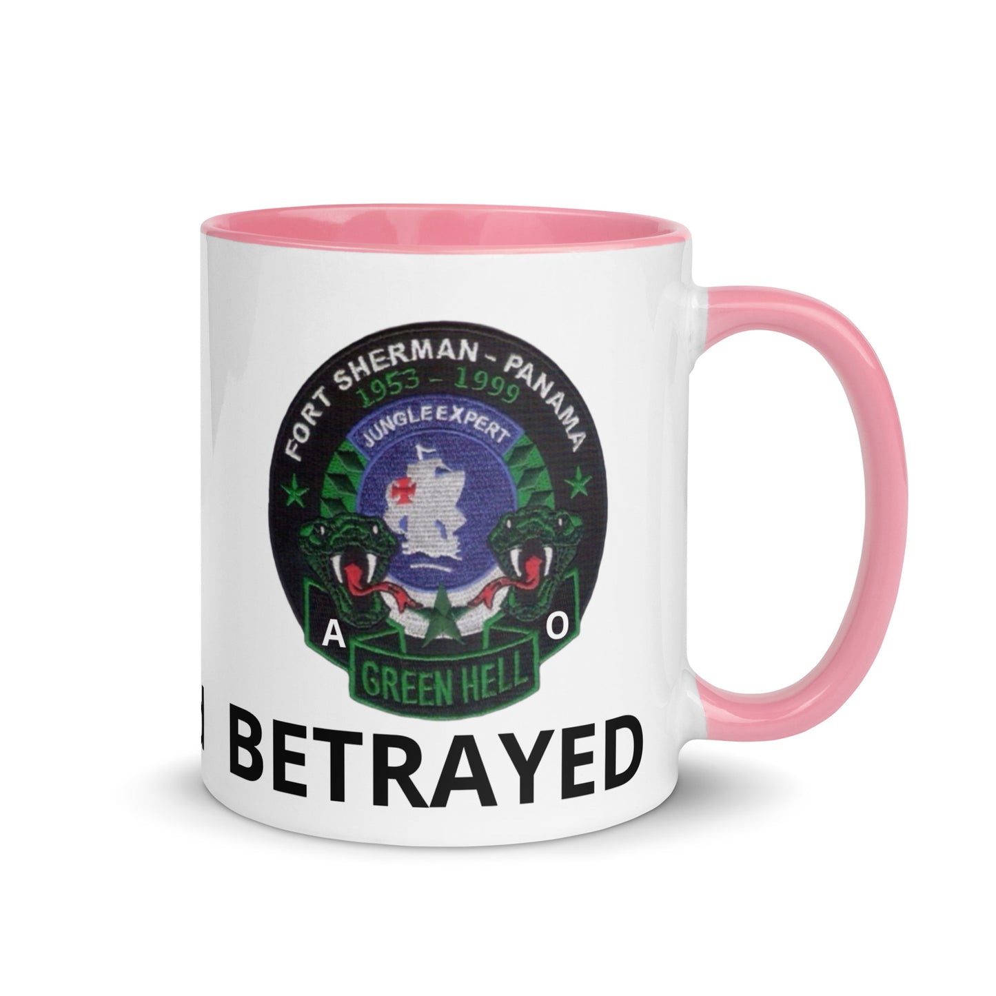 Panama Canal Zone Veterans Mug with Color Inside Green Hell Jungle Expert Design Sprayed and Betrayed