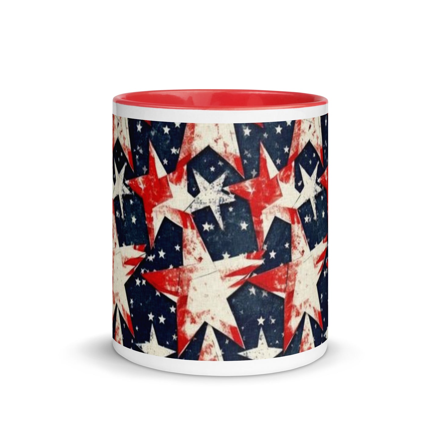 Mug with Color Inside - Red, White and Blue stars