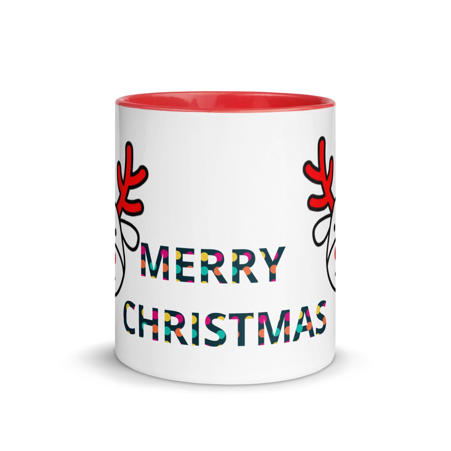 Mug with Color Inside - Christmas design reindeer with Merry christmas
