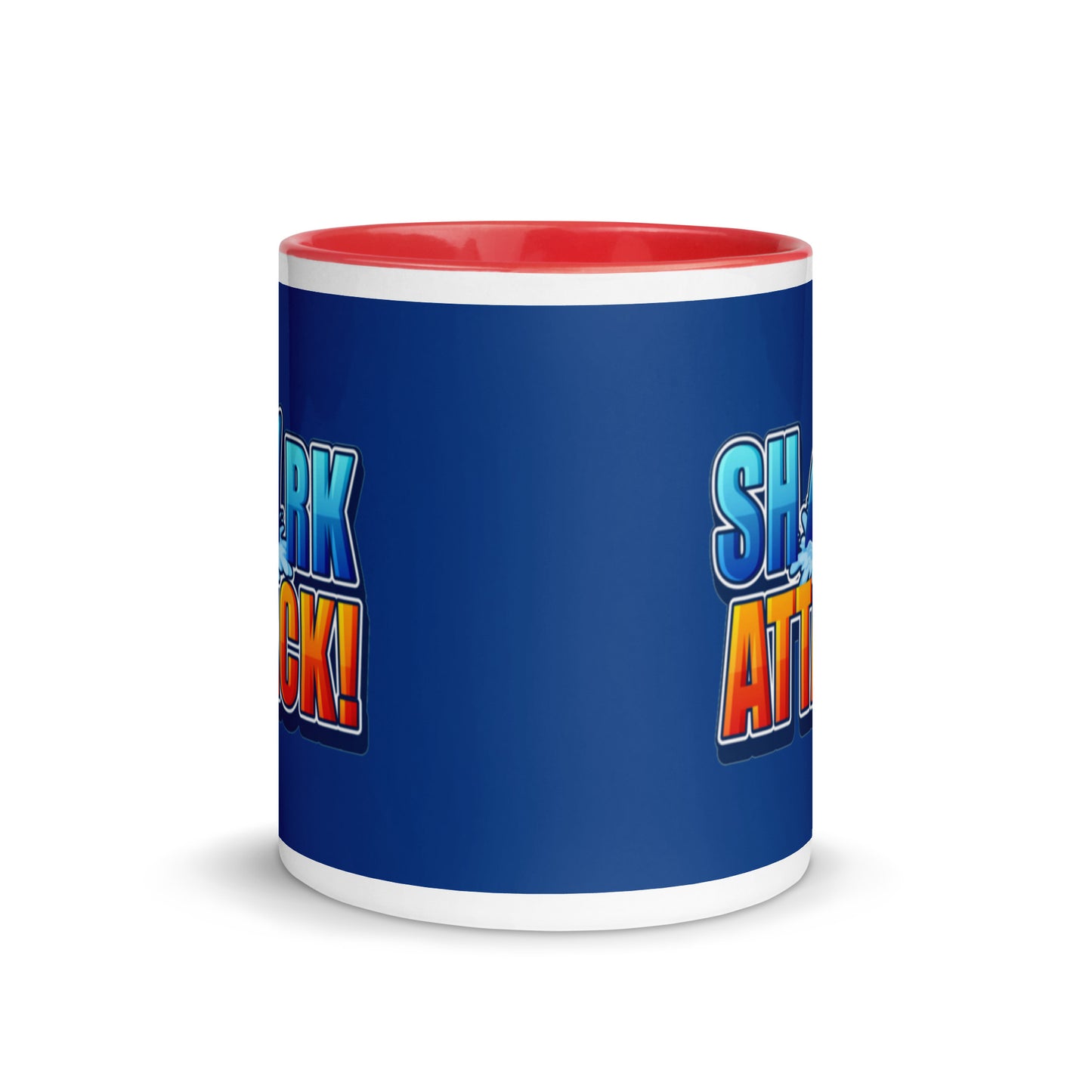 Mug with Color Inside - Shark Attack design cup color blue