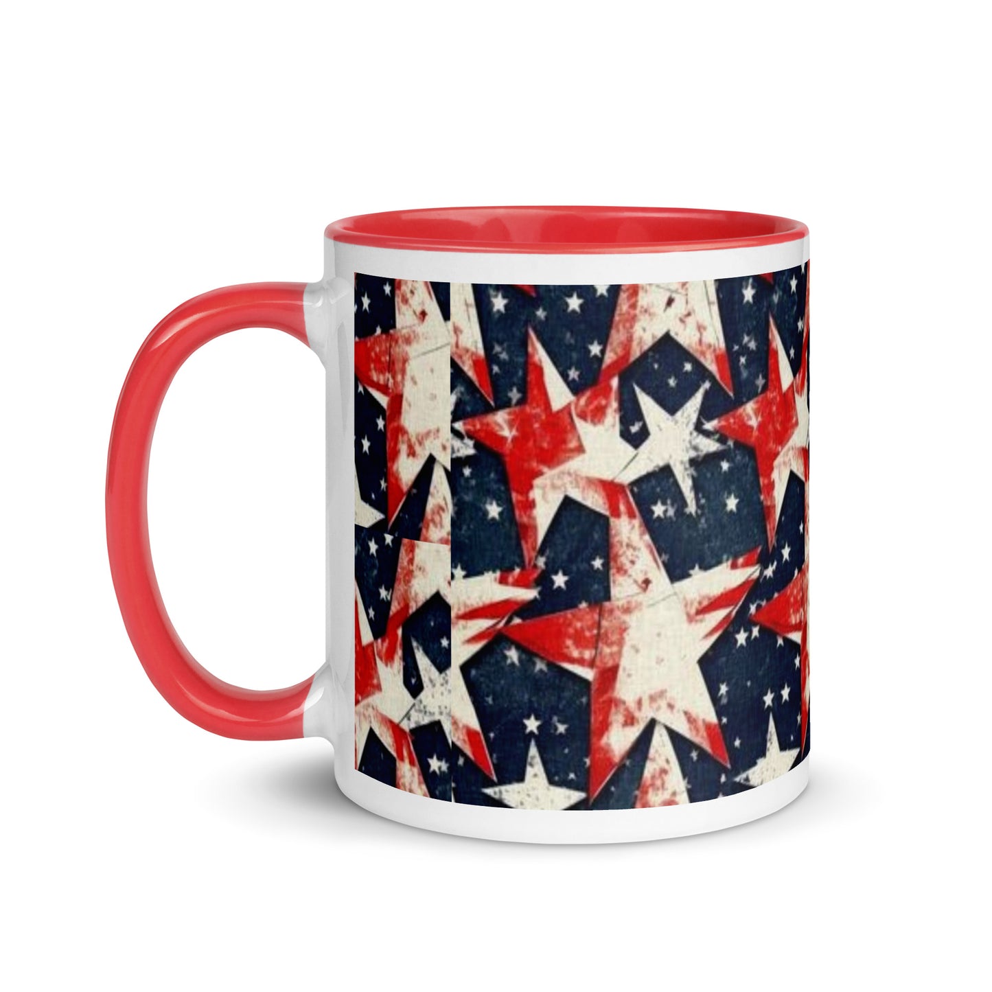 Mug with Color Inside - Red, White and Blue stars