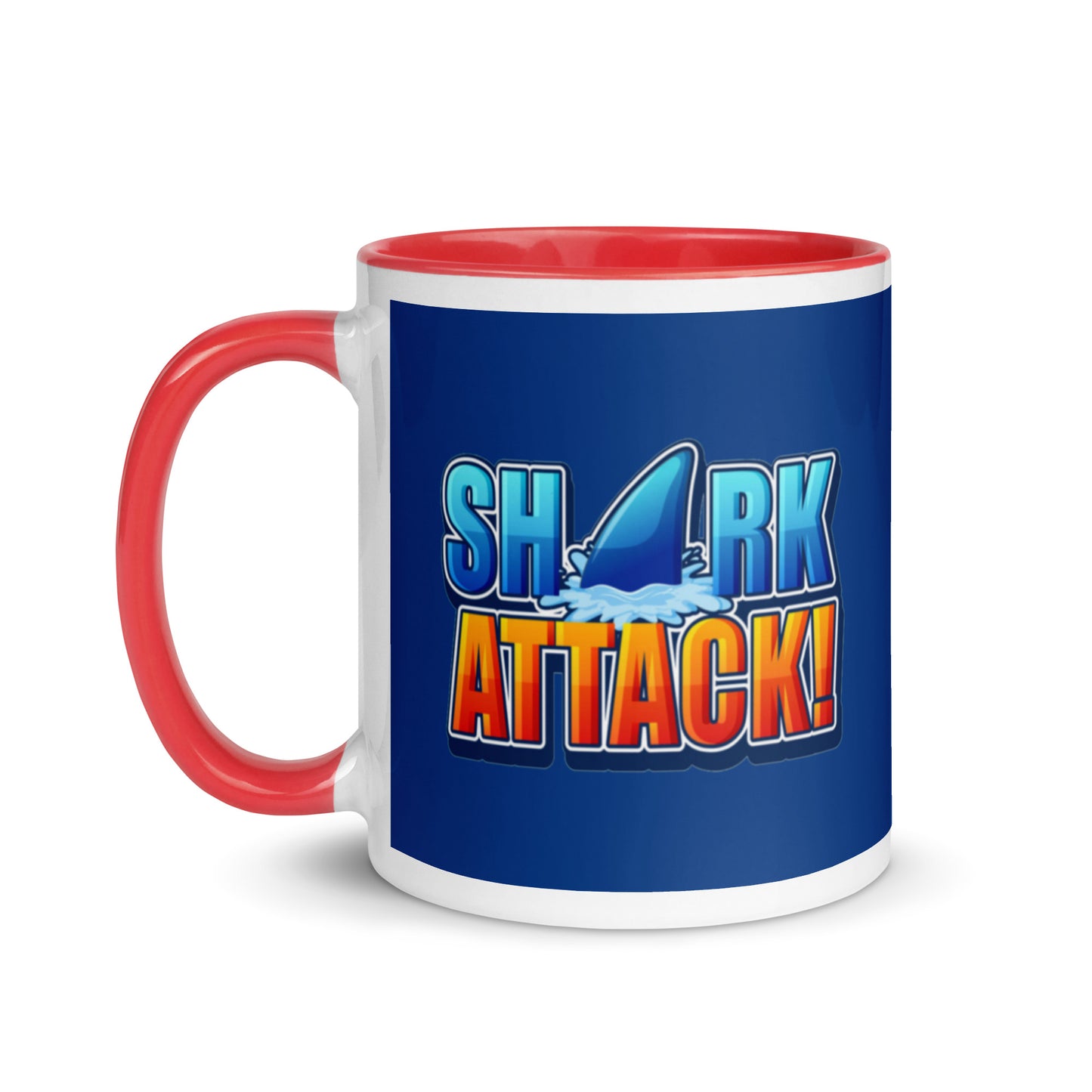 Mug with Color Inside - Shark Attack design cup color blue
