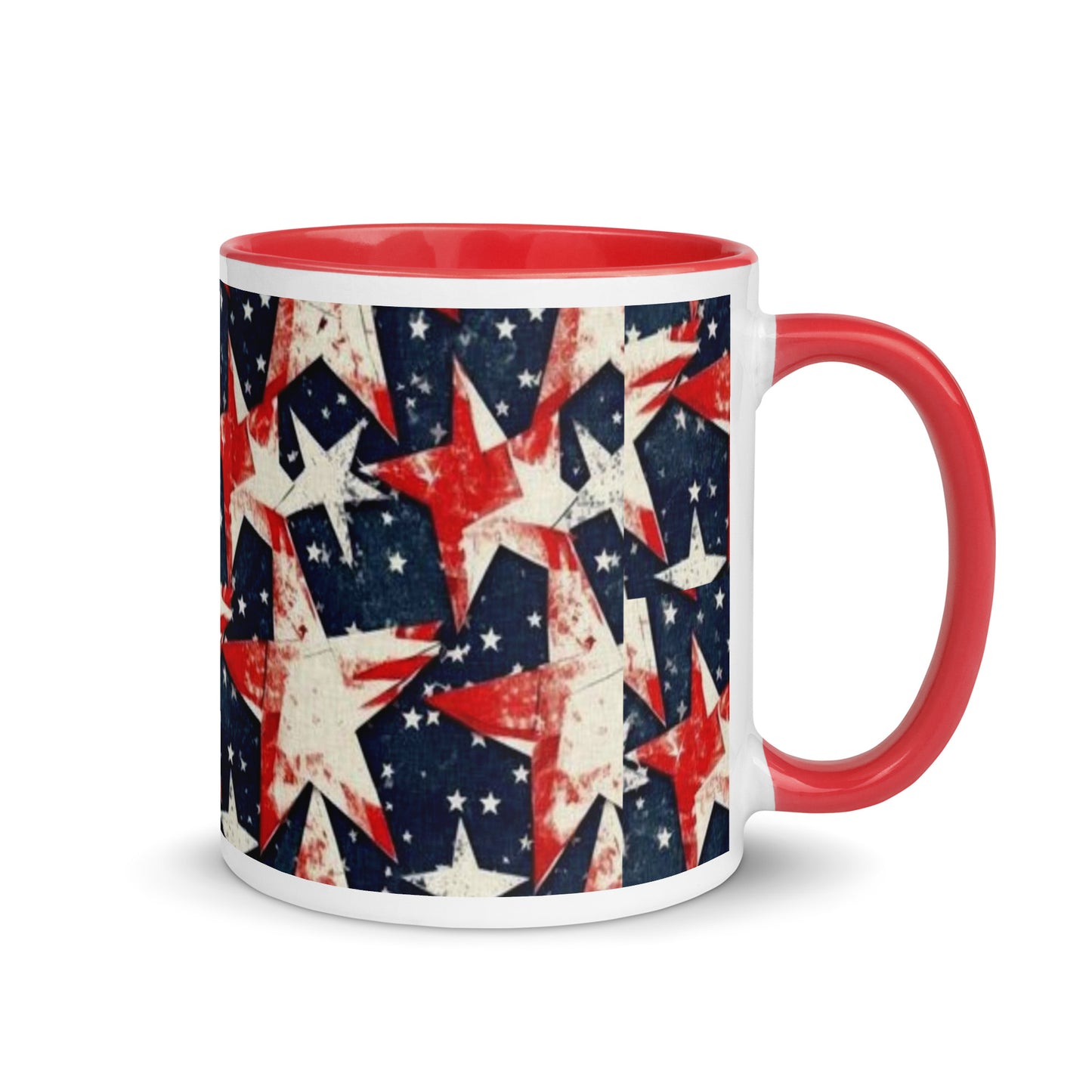 Mug with Color Inside - Red, White and Blue stars