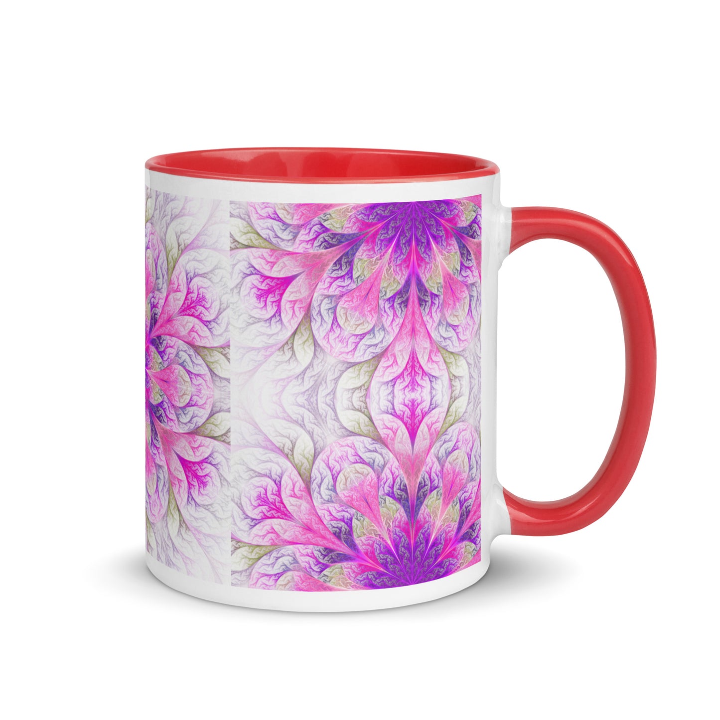 Mug with Color Inside - pretty flower design