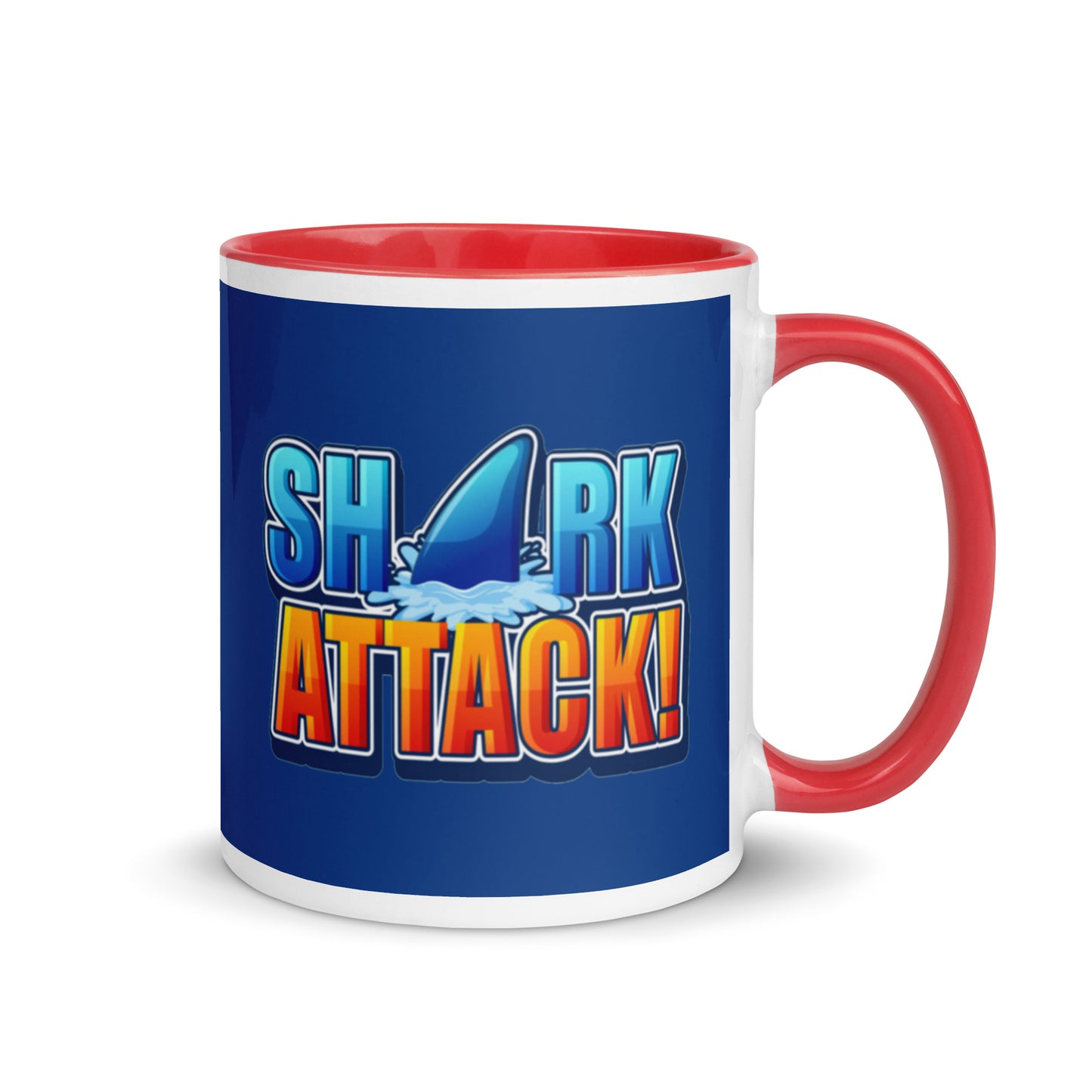 Mug with Color Inside - Shark Attack design cup color blue