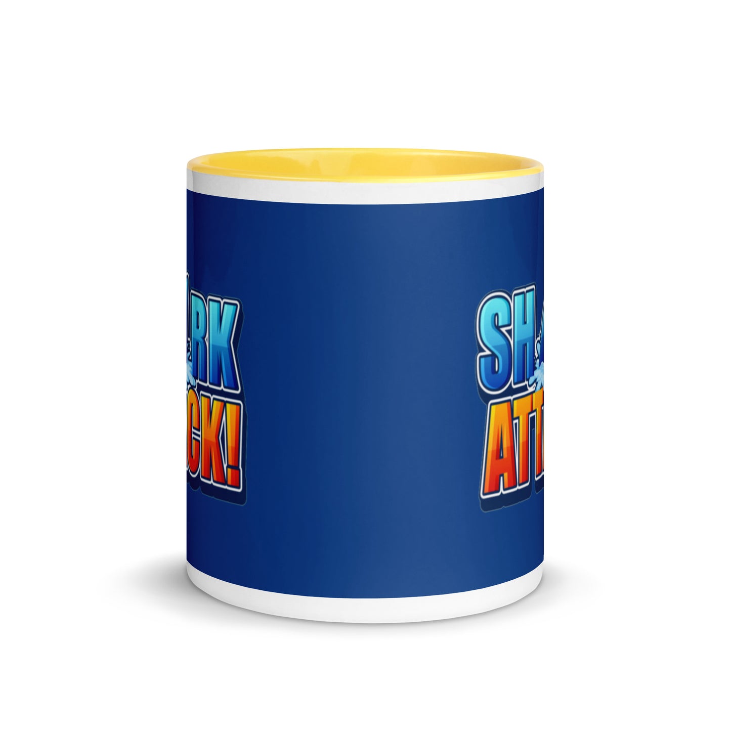 Mug with Color Inside - Shark Attack design cup color blue