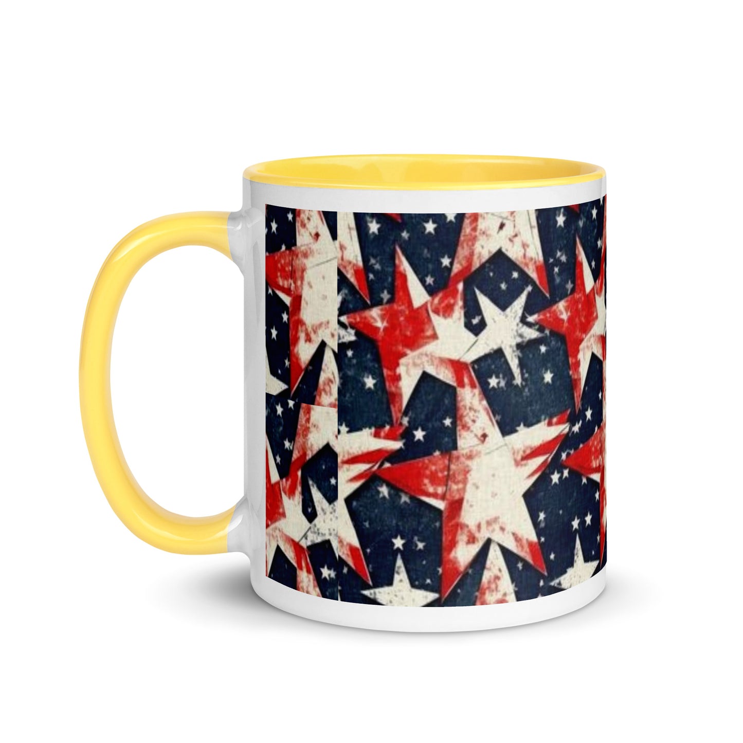 Mug with Color Inside - Red, White and Blue stars