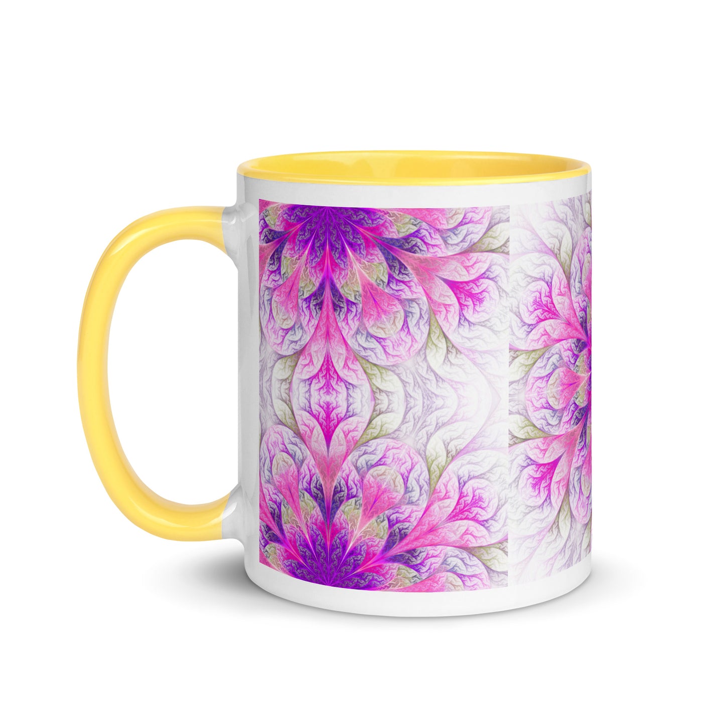 Mug with Color Inside - pretty flower design