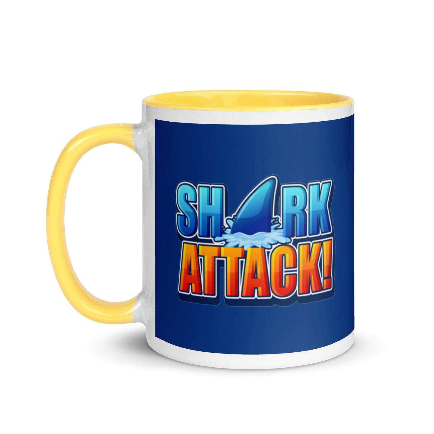 Mug with Color Inside - Shark Attack design cup color blue