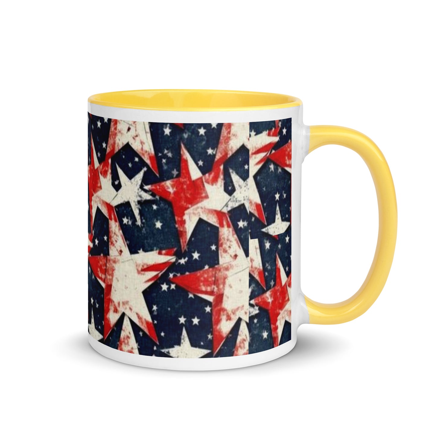 Mug with Color Inside - Red, White and Blue stars