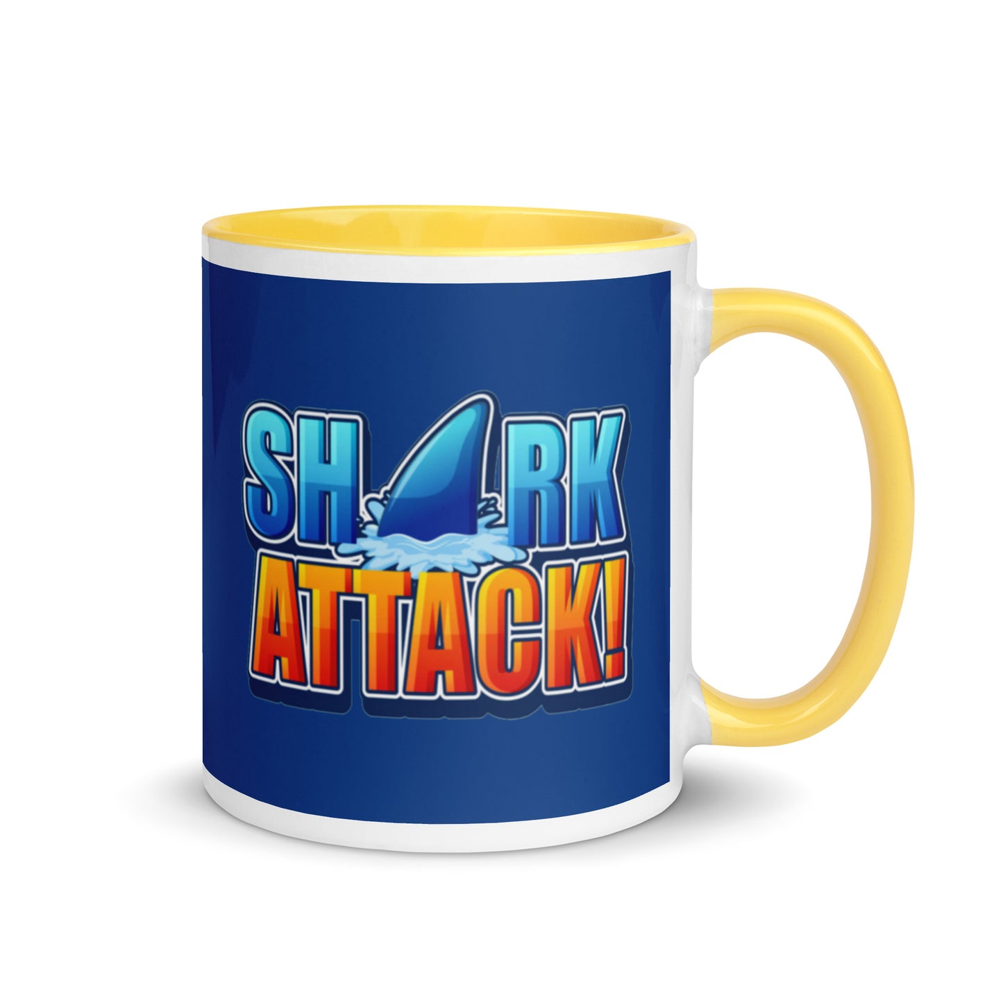 Mug with Color Inside - Shark Attack design cup color blue