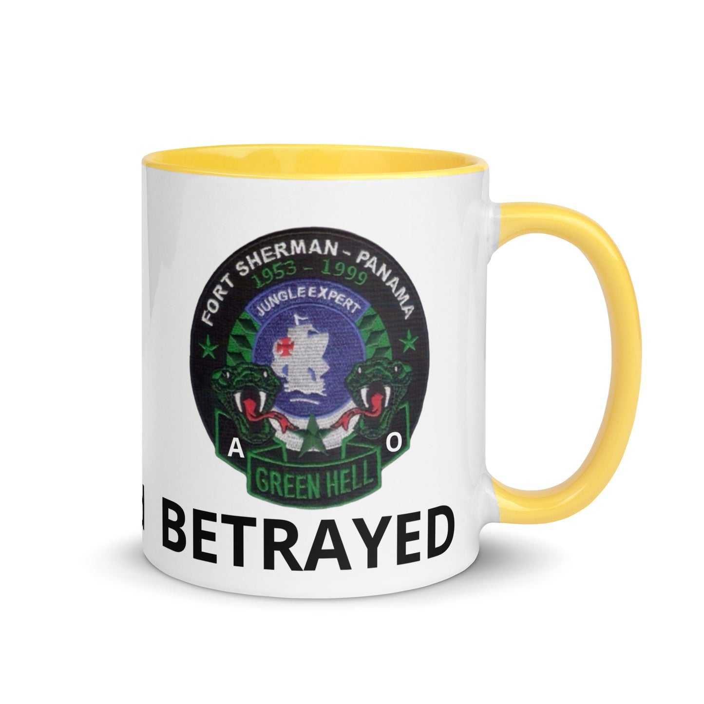 Panama Canal Zone Veterans Mug with Color Inside Green Hell Jungle Expert Design Sprayed and Betrayed