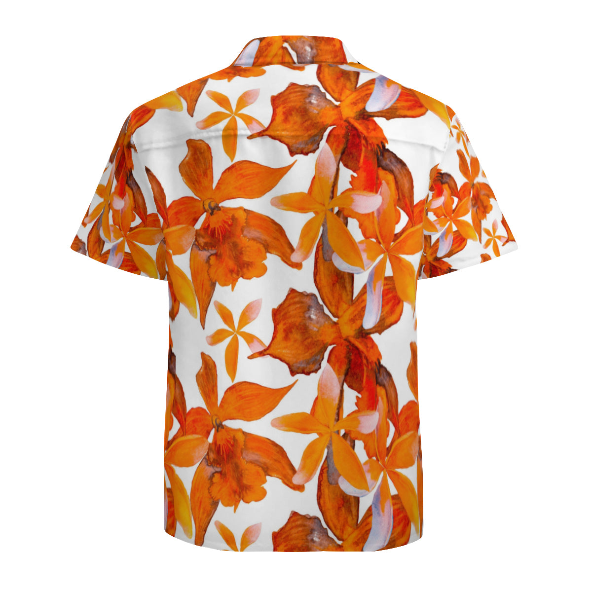 Hawaiian shirt - Orange and white flower design