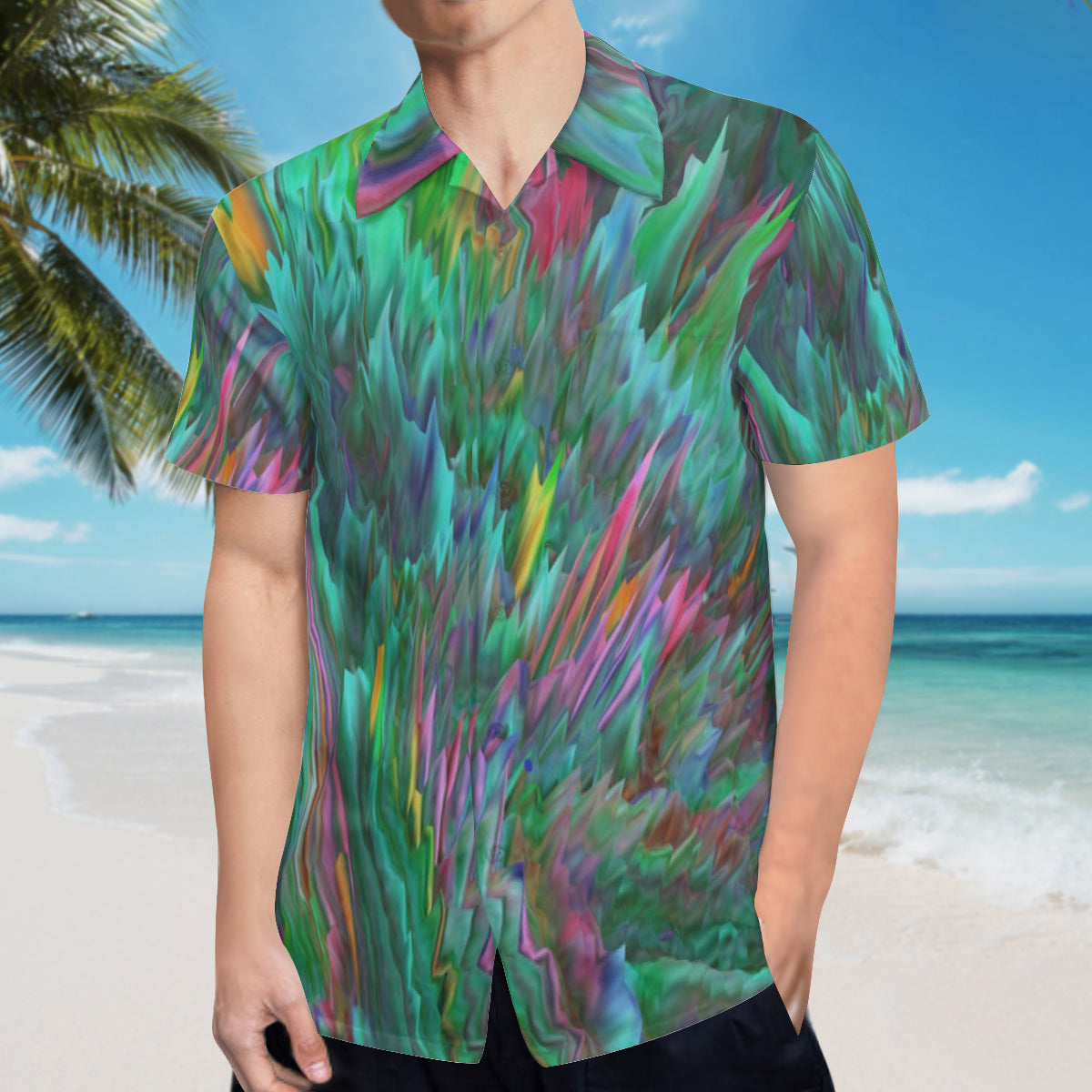 Button up shirt - Design Neon Splashes