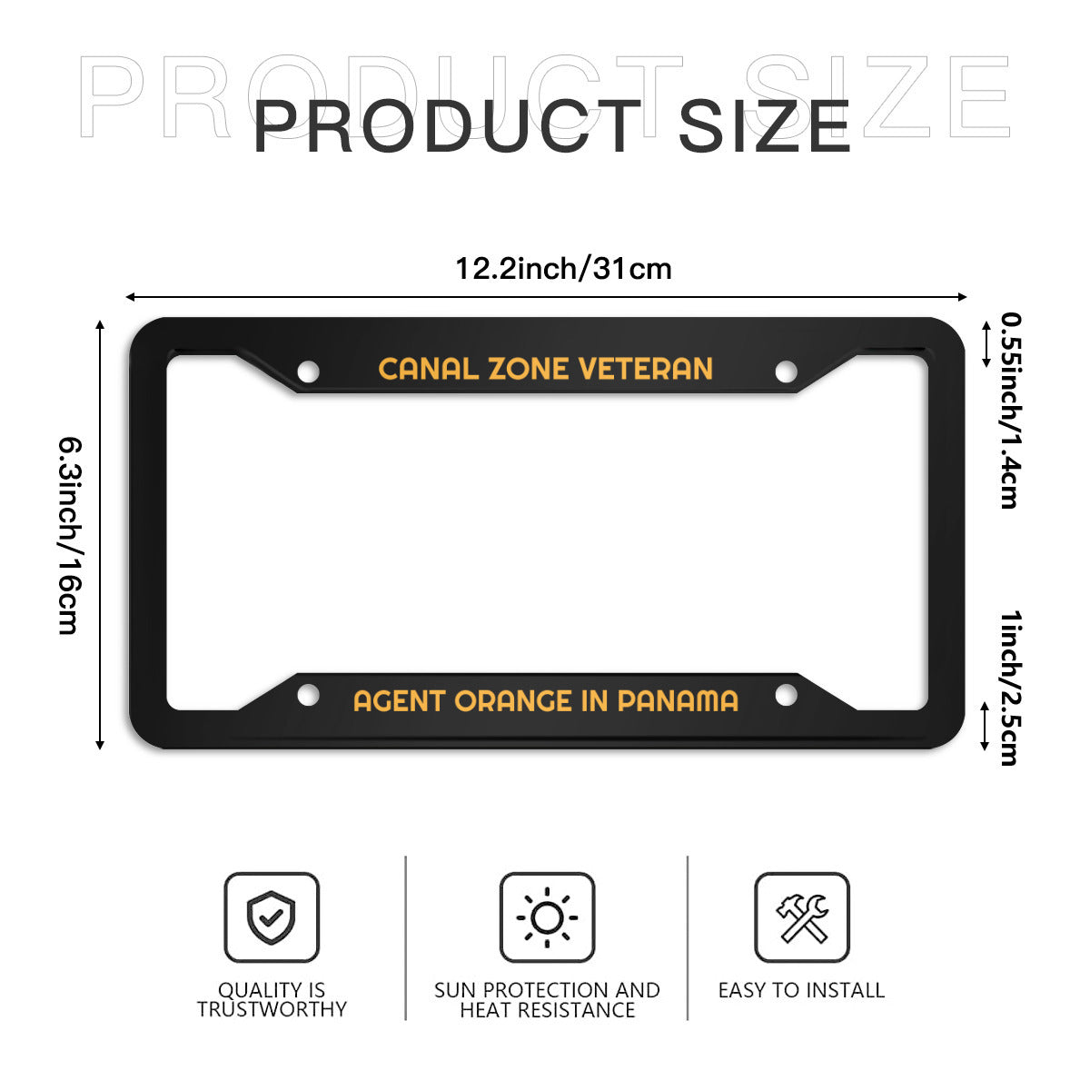 U.S. Standard 4-hole license plate frame holder - SHIPPING INCLUDED