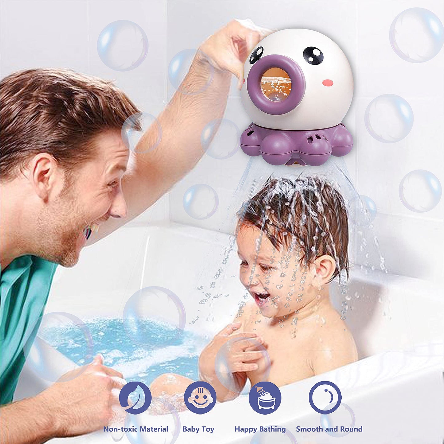 Children Toys  - Octopus Fountain Bath Toy Water Jet Rotating Shower Bathroom Toy Summer Water Toys Sprinkler Beach Toys Kids Water Toys