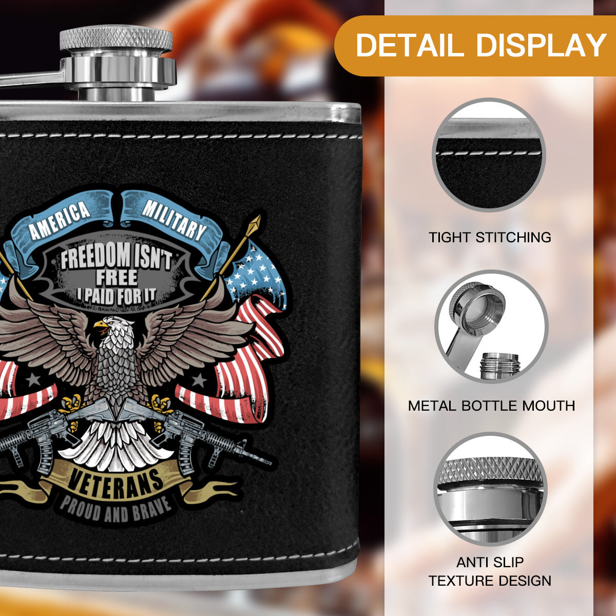 Veterans 6 oz flask - Freedom isn’t Free