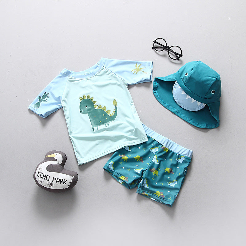 Children - Swim Suit for Boys UPF50 Dinosaur UV Swimwear Boy Baby Bathing Suit Child Swimsuits Rashguard Clothes