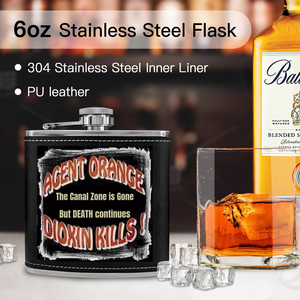 Flask 6 oz - dioxin kills