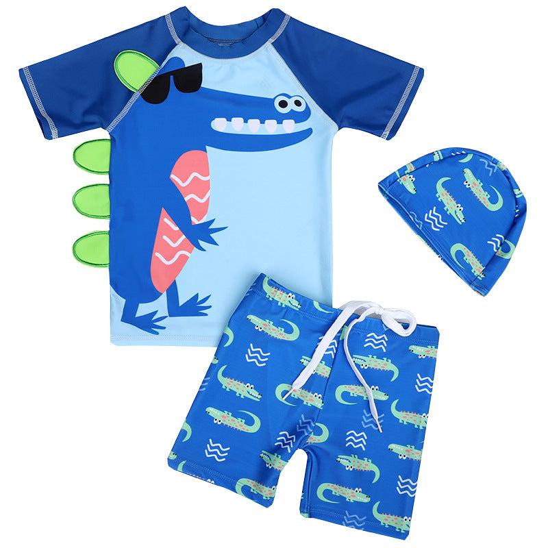 Children Swimsuit -  Boys Split Boxer Swim Trunks Baby Swimsuit Cartoon Quick-drying Boy Swimwear