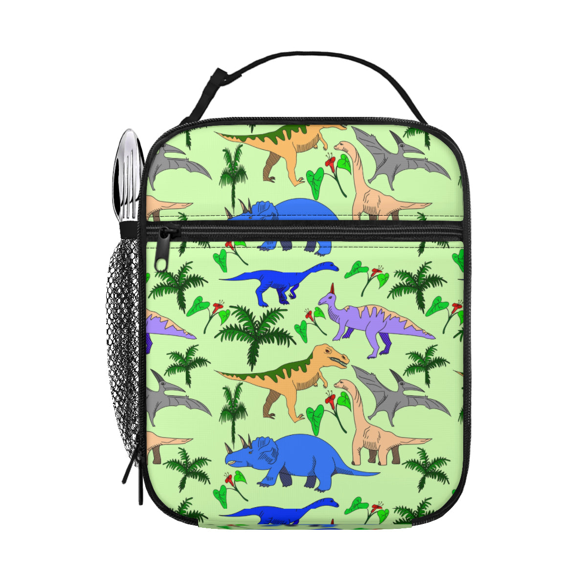 Backpack combo - dinosaur design with green dinosaur scales for straps