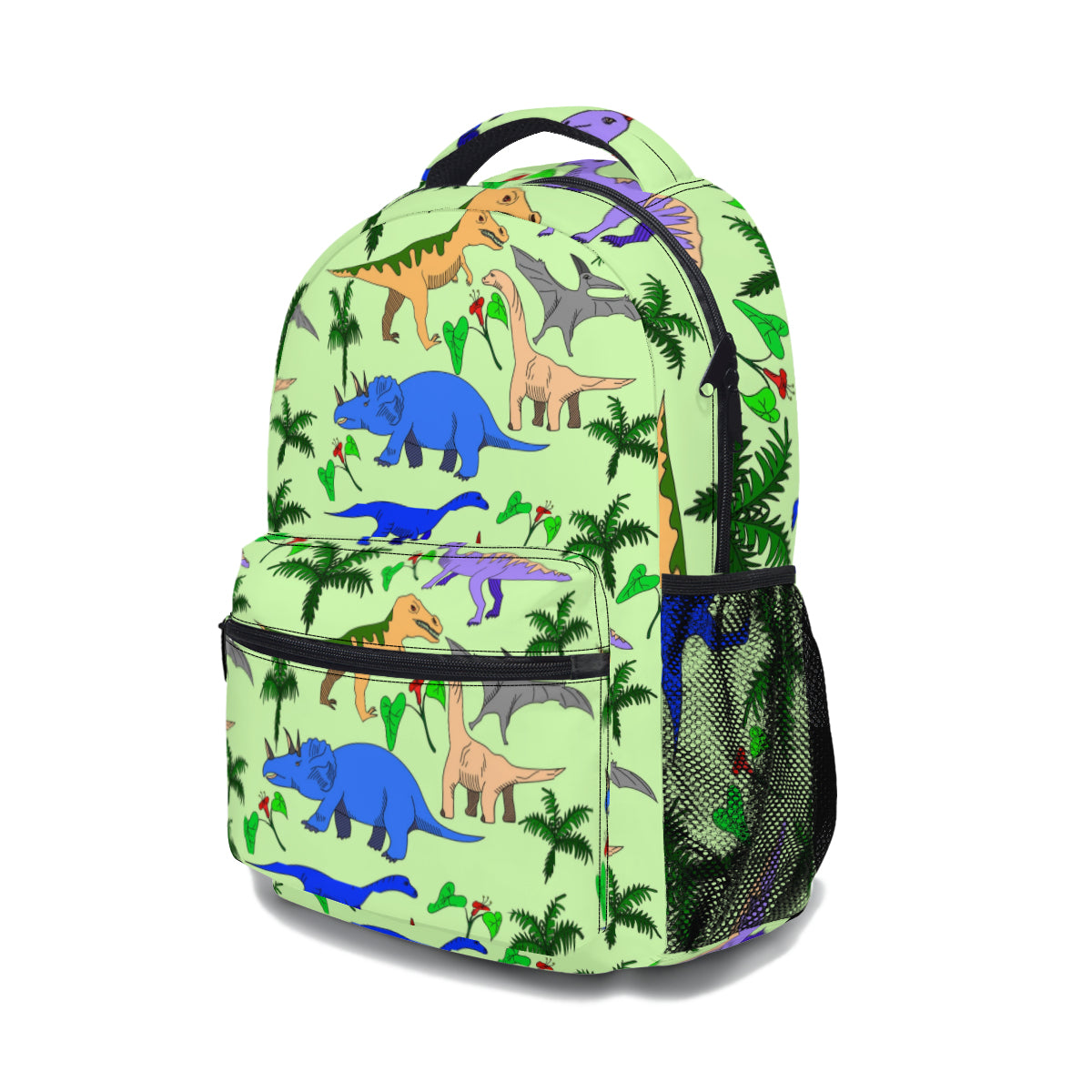 Backpack combo - dinosaur design with green dinosaur scales for straps