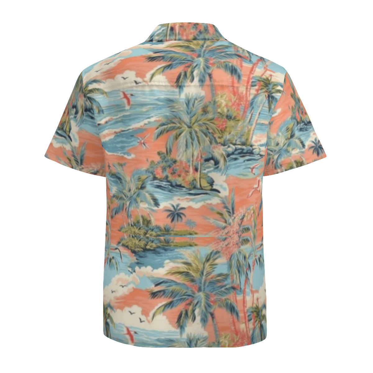 Hawaiian shirt - Orange and blue scene