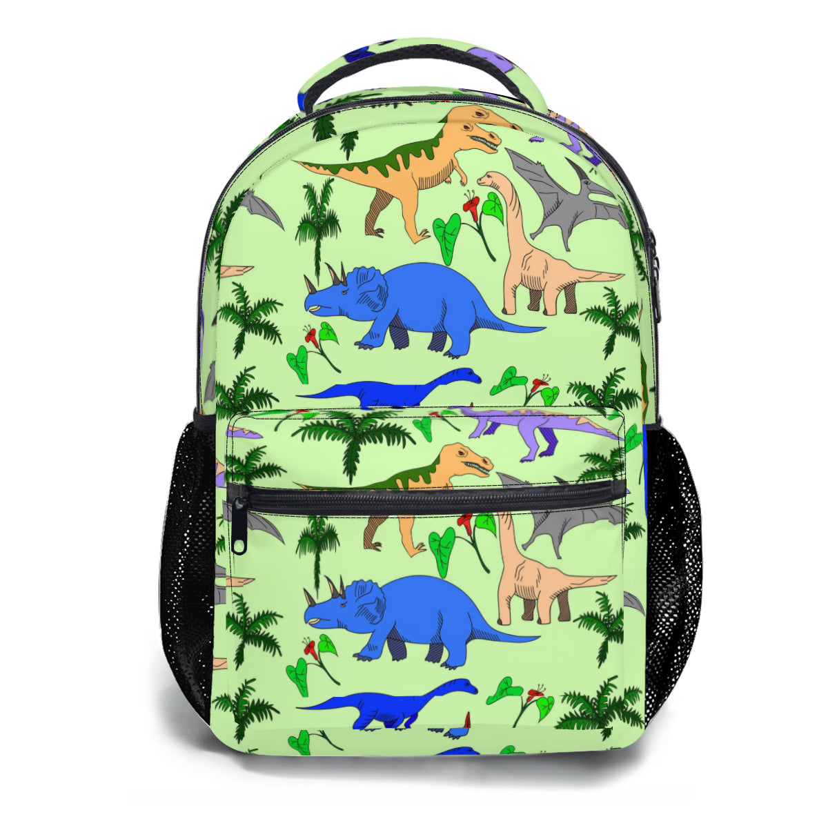 Backpack combo - dinosaur design with green dinosaur scales for straps