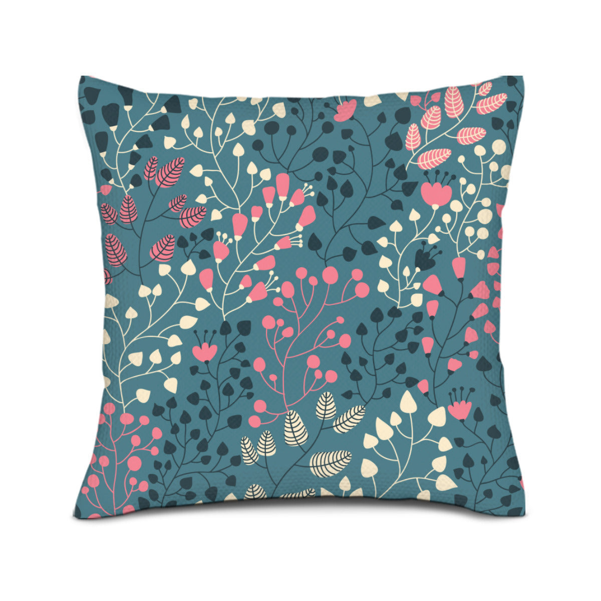 Throw pillow - green, pink and yellow design