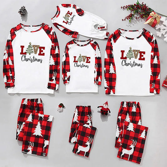 Mother Daughter Clothes Suit Cartoon Print Christmas Family Matching Outfits Mom Dad And Me Pajamas Set Baby Romper