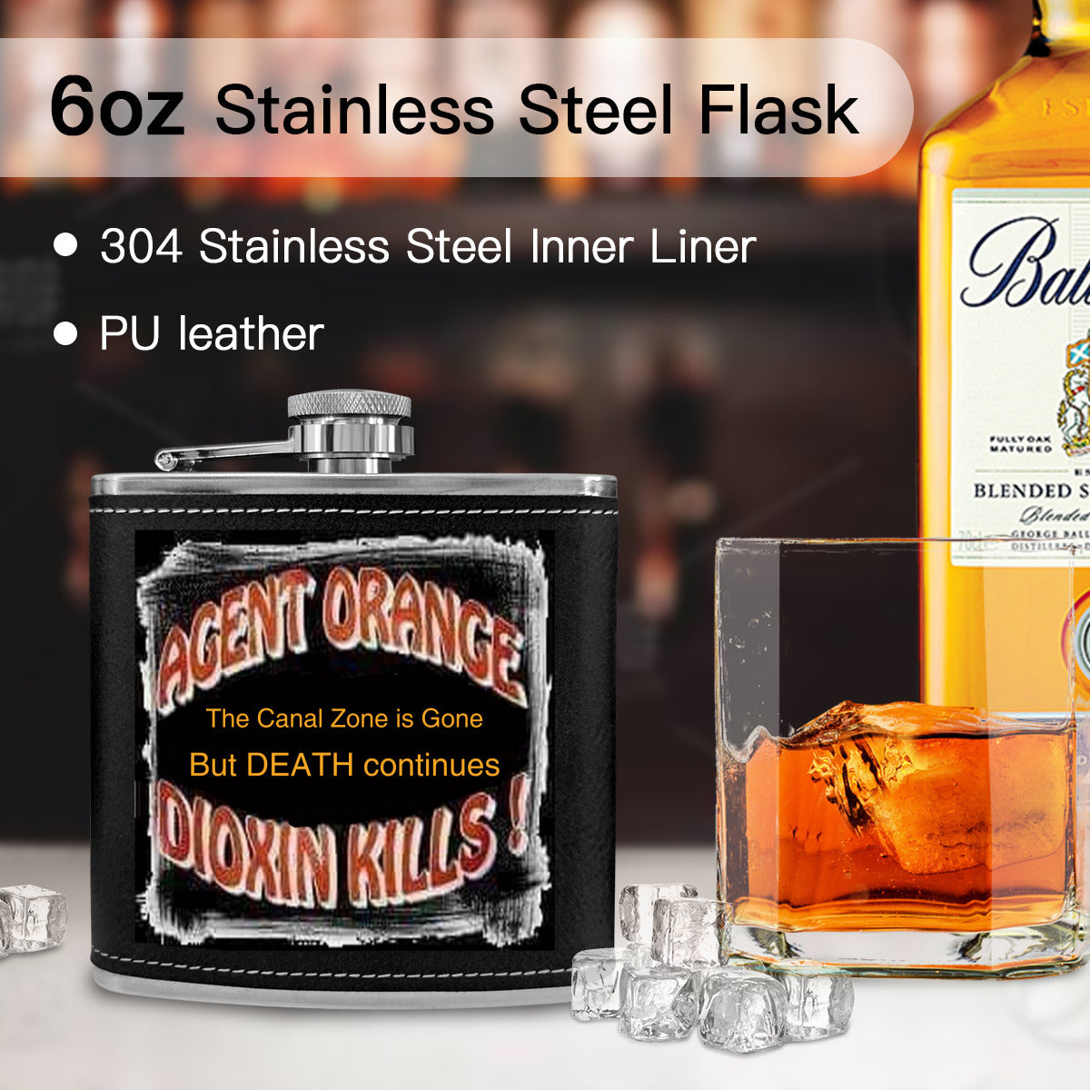 Flask 6 oz - Dioxin Kills