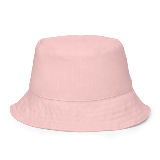 Reversible bucket hat dog design and pink