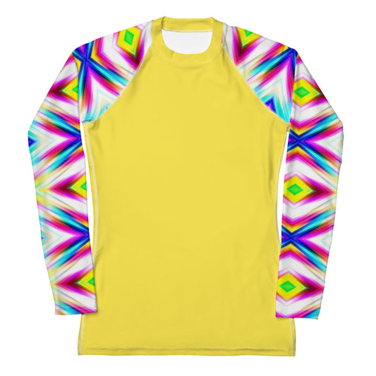 Rashguard - Yellow with colorful sleeves Women's Rash Guard