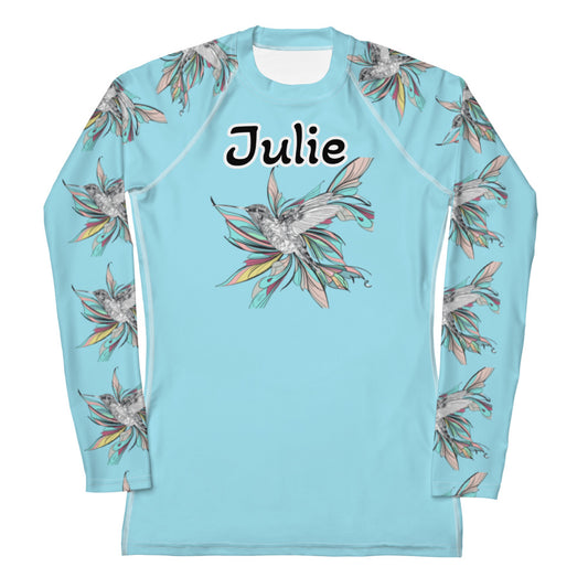 Rashguard - Women's Rash Guard - Hummingbird Design No. 5