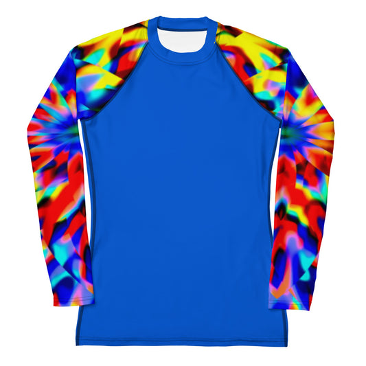 Rashguard - Blue with colorful sleeves Women's Rash Guard