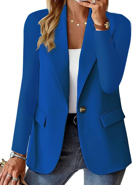 Women’s Jacket - Suit jacket - Polyester Autumn Long Sleeve Solid Color