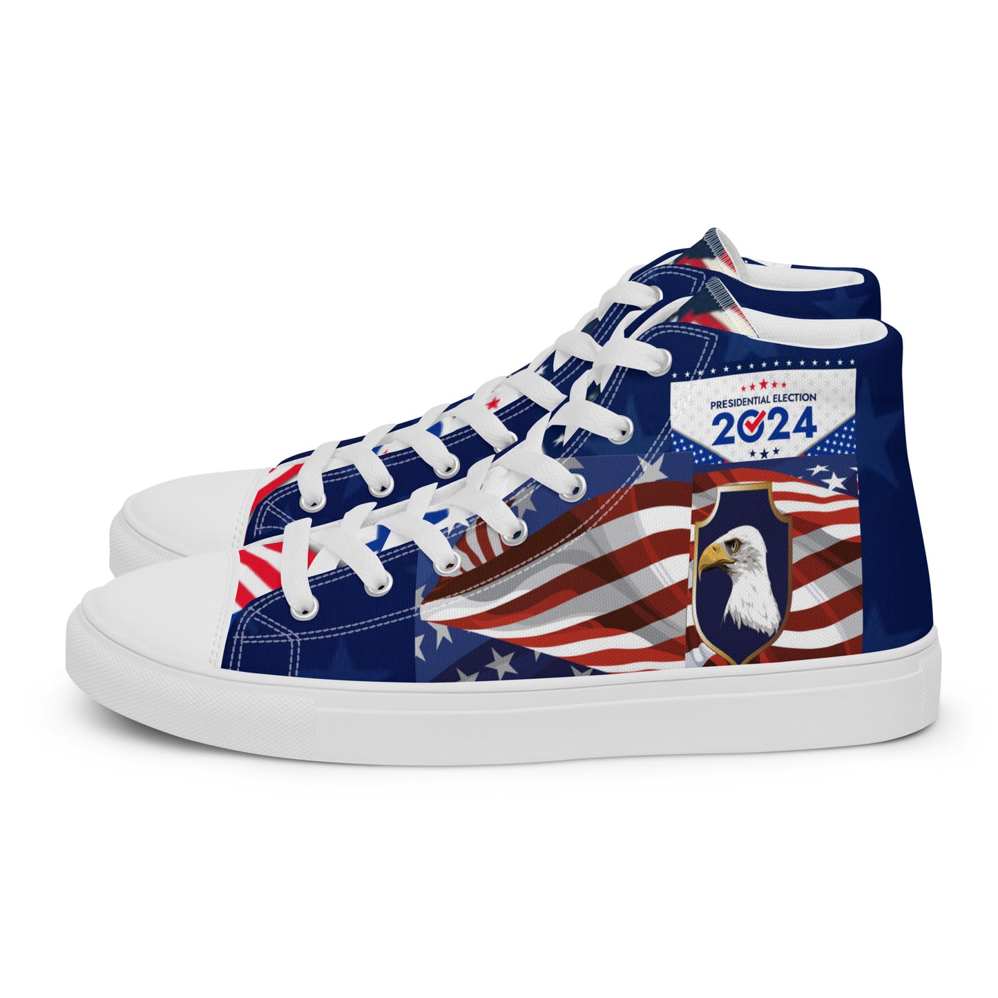 Men’s high top 2024 Patriotic canvas shoes