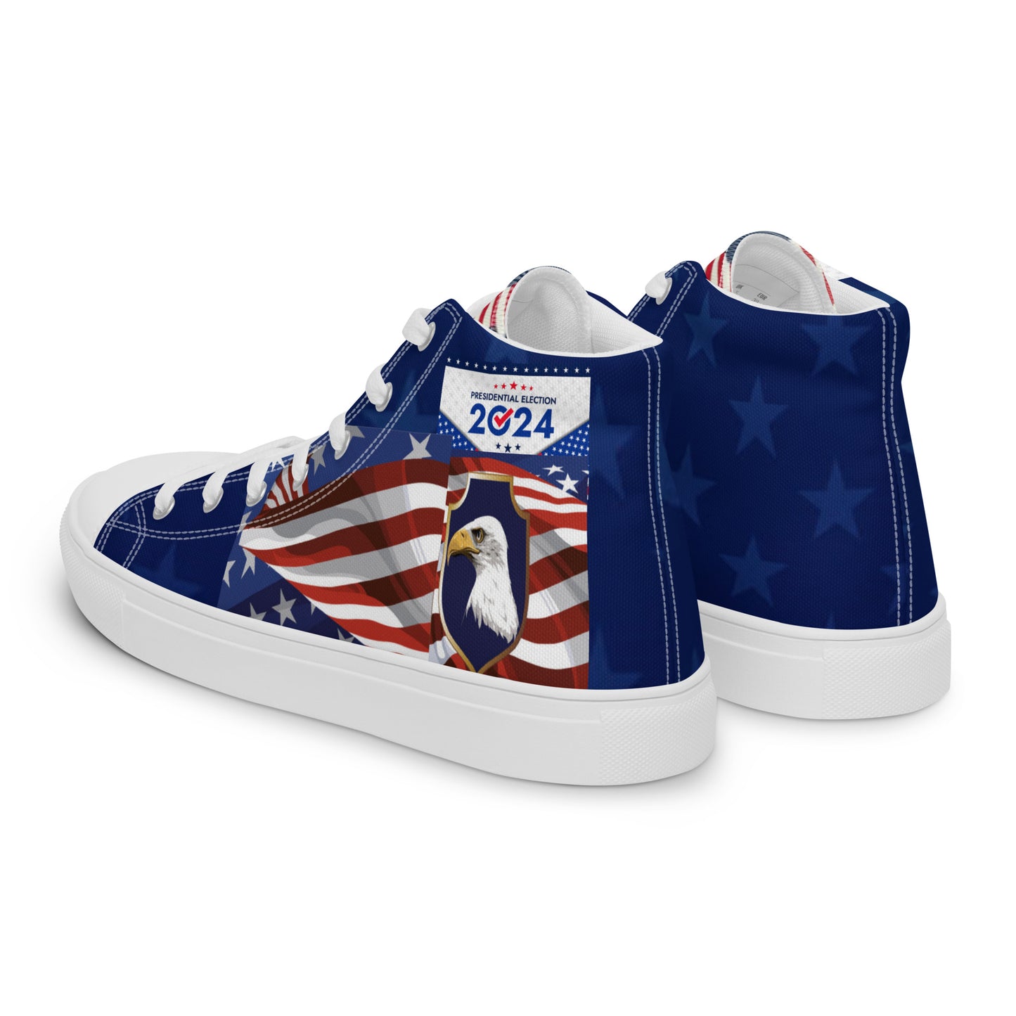 Men’s high top 2024 Patriotic canvas shoes