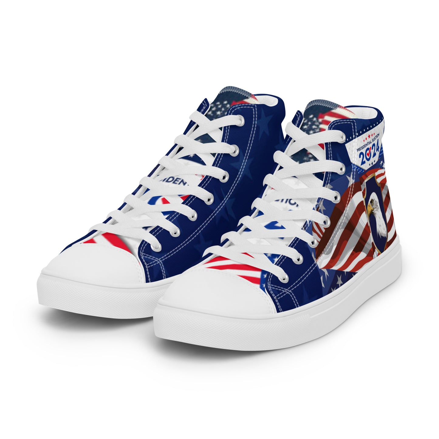 Men’s high top 2024 Patriotic canvas shoes