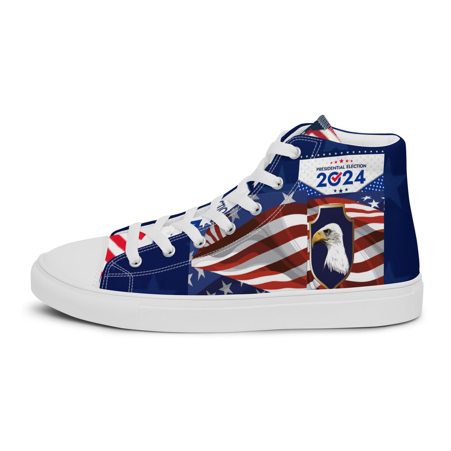 Men’s high top 2024 Patriotic canvas shoes