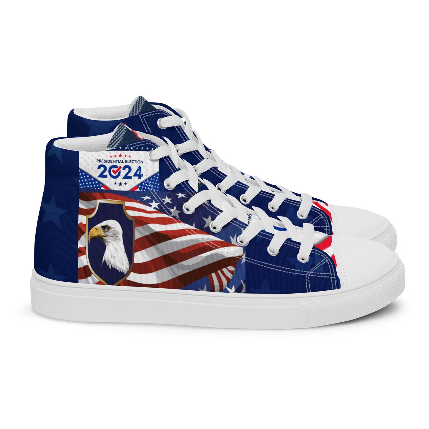 Men’s high top 2024 Patriotic canvas shoes