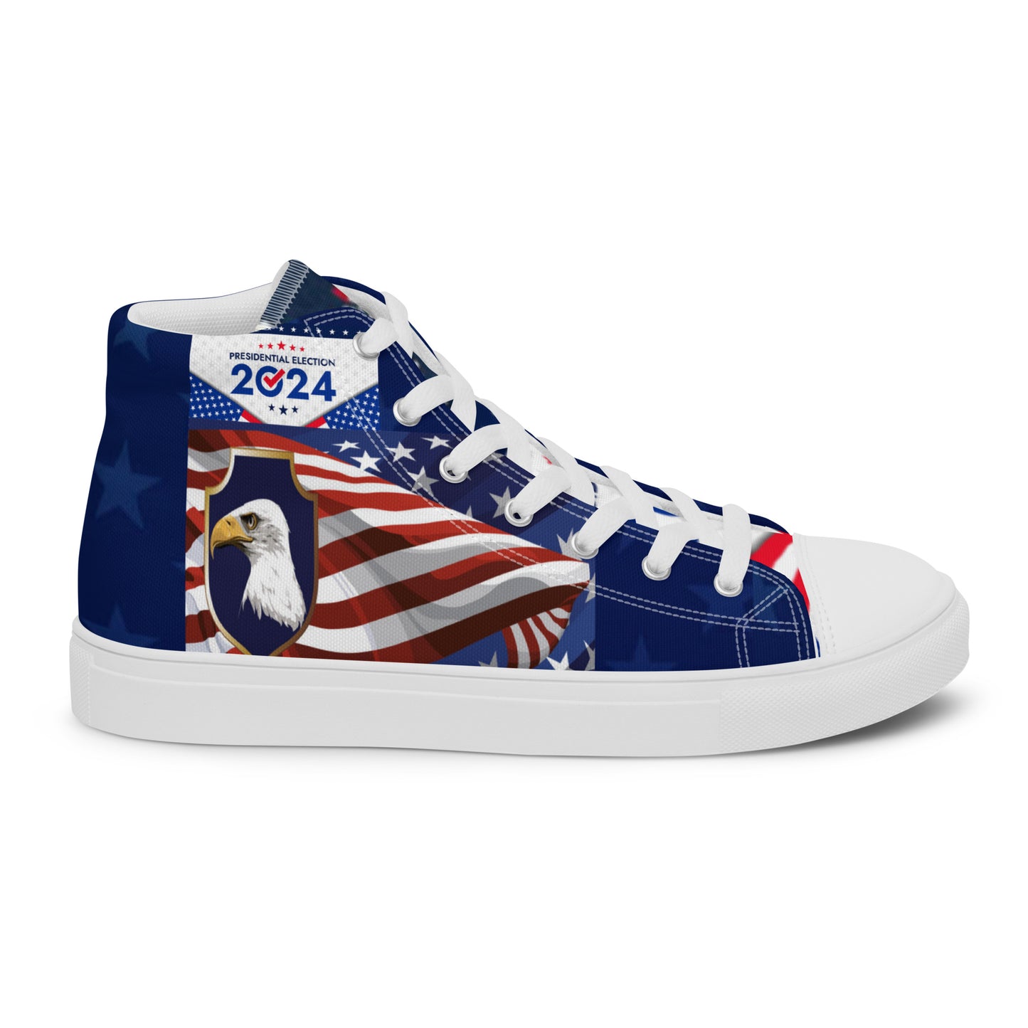 Men’s high top 2024 Patriotic canvas shoes