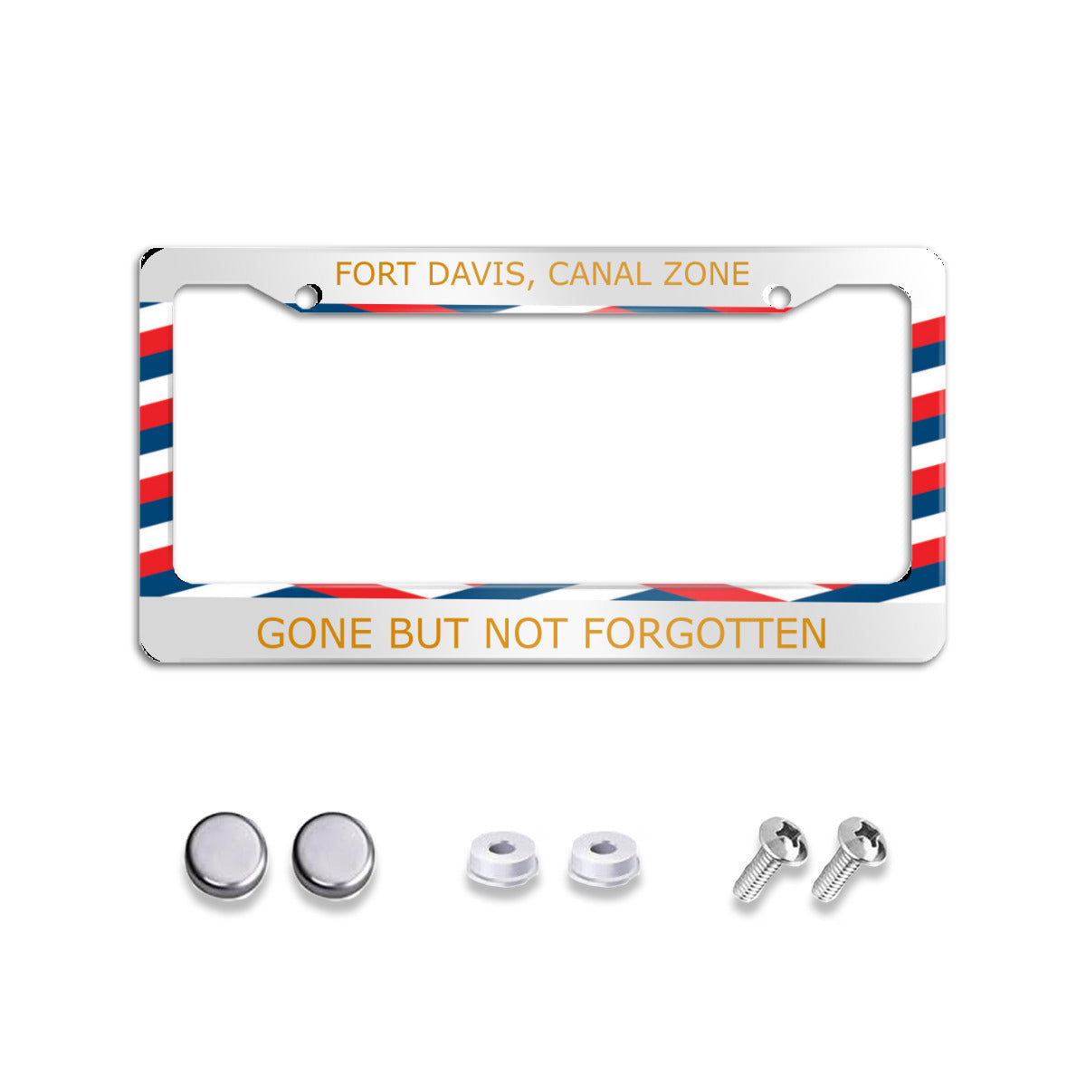 Standard 2-hole U.S. License plate frame cover - Ft Davis CZ, gone but not forgotten