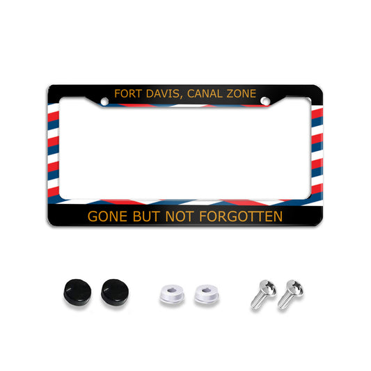 Standard 2-hole U.S. License plate frame cover - Ft Davis CZ, gone but not forgotten