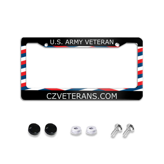 Standard 2-hole U.S. License plate frame cover U.S. Army CZ Veteran